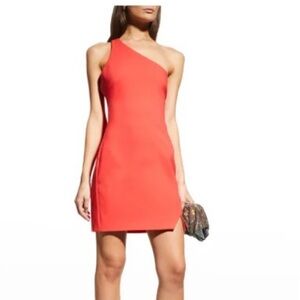 ✅ Likely Kelley One-Shoulder Asymmetrical Dress NWT | Red Coral, Cocktail S:10